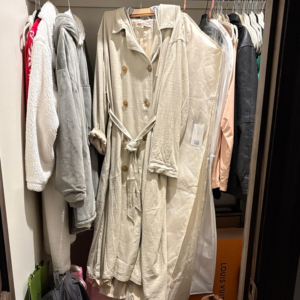 Free people crème trench coat